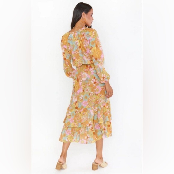 Show Me Your Mumu 'Cait' Midi Dress - Groovy Blooms Sz - Picture 11 of 13